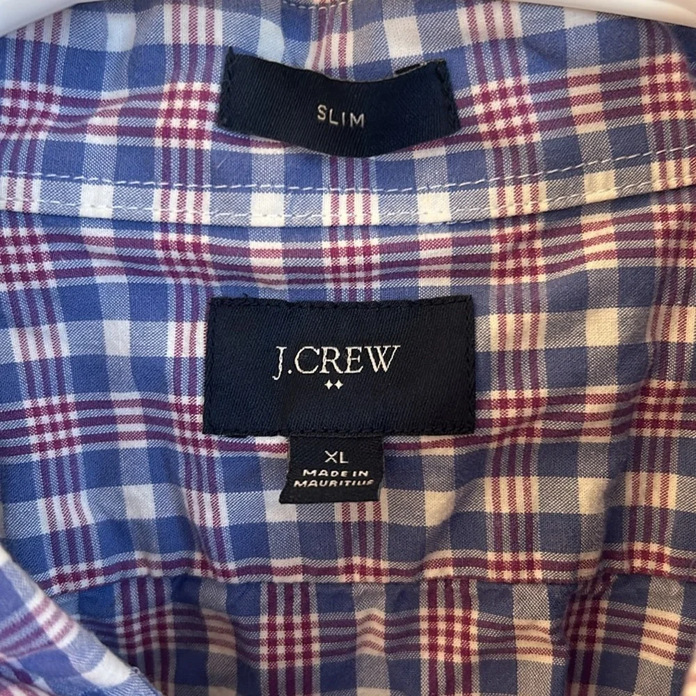 J Crew Men's Blue Plaid Shirt